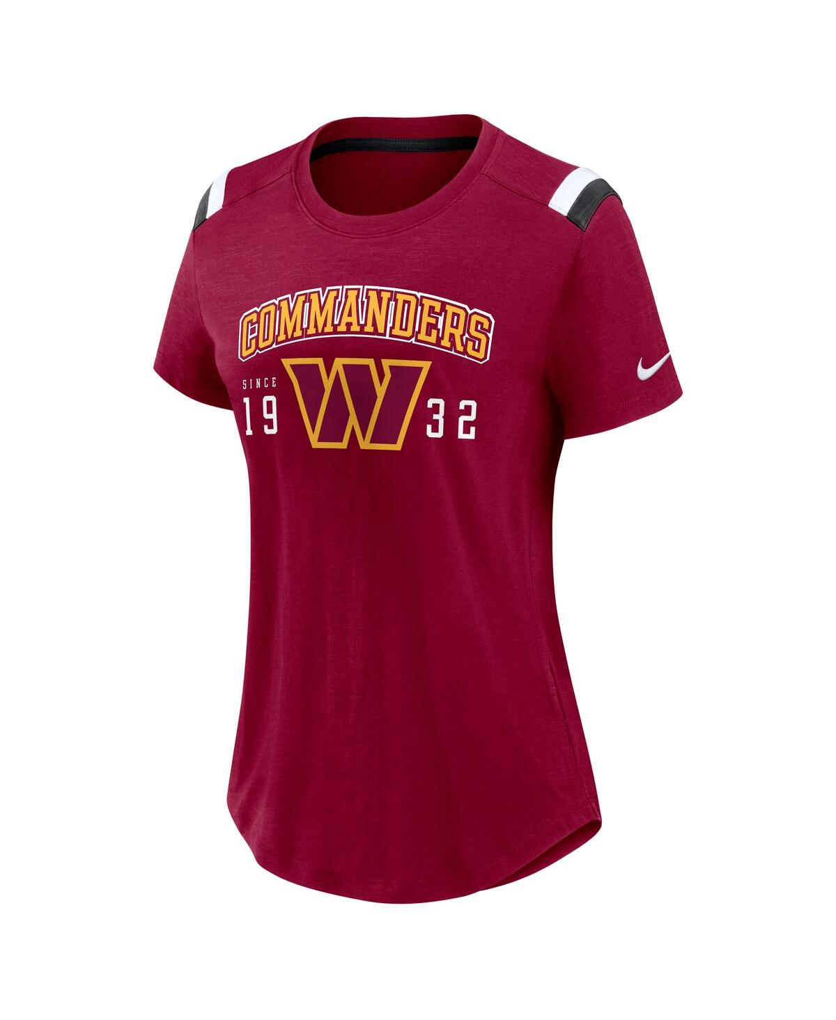 Nike Women's Heather Red Washington Commanders Historic Slub Fashion T-shirt In Heather Red