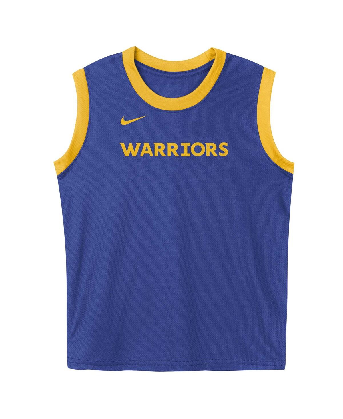 Nike Preschool Royal Golden State Warriors Mesh Tank Top And Shorts Set In Royal