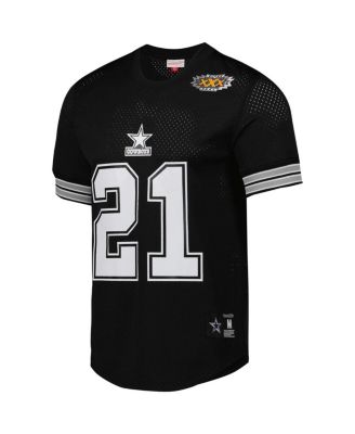 Men's Deion Sanders Black Dallas Cowboys Retired Player Name Number Mesh Top