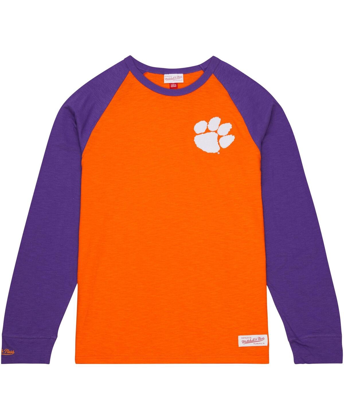 Mitchell & Ness Men's Orange Clemson Tigers Legendary Slub Raglan Long Sleeve T-shirt In Orange