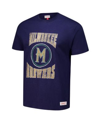 Men's Navy Milwaukee Brewers Arched Logo Slub T-Shirt