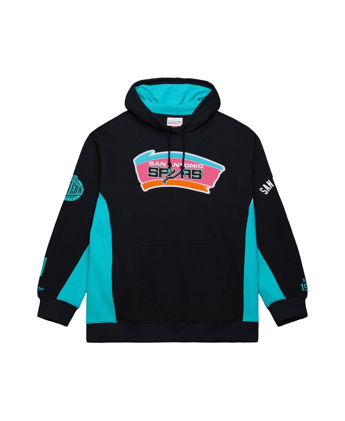 Mitchell & Ness Men's Black San Antonio Spurs Hardwood Classics Team Origins Fleece Pullover Hoodie In Black