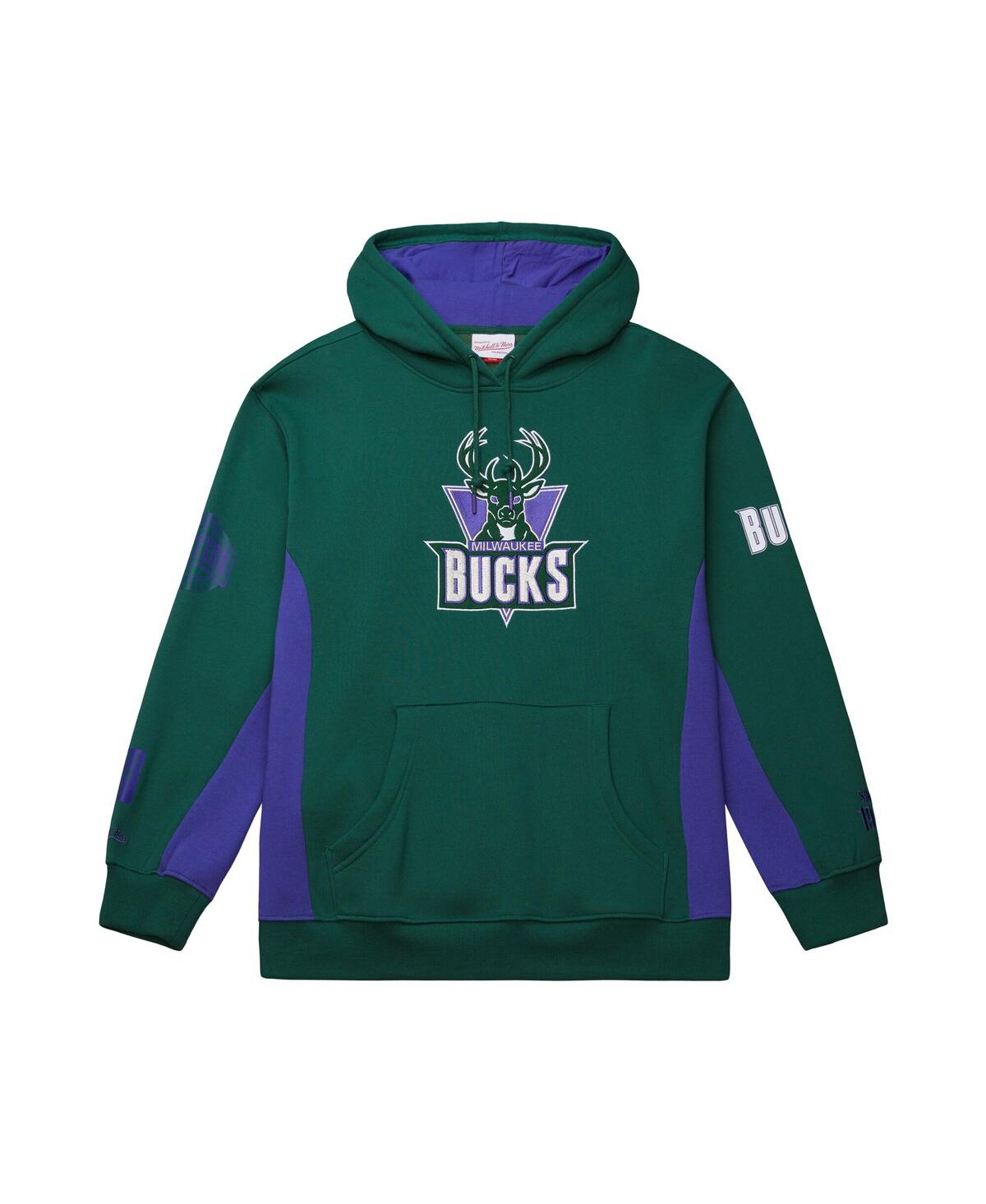 Mitchell & Ness Men's Hunter Green Milwaukee Bucks Hardwood Classics Team Origins Fleece Pullover Hoodie In Hunter Green