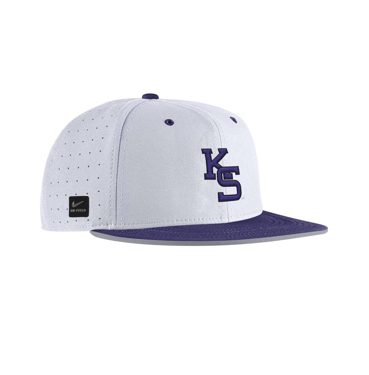 Мужская кепка Nike White Kansas State Wildcats On-Field True Performance Baseball Fitted Hat — фото 3