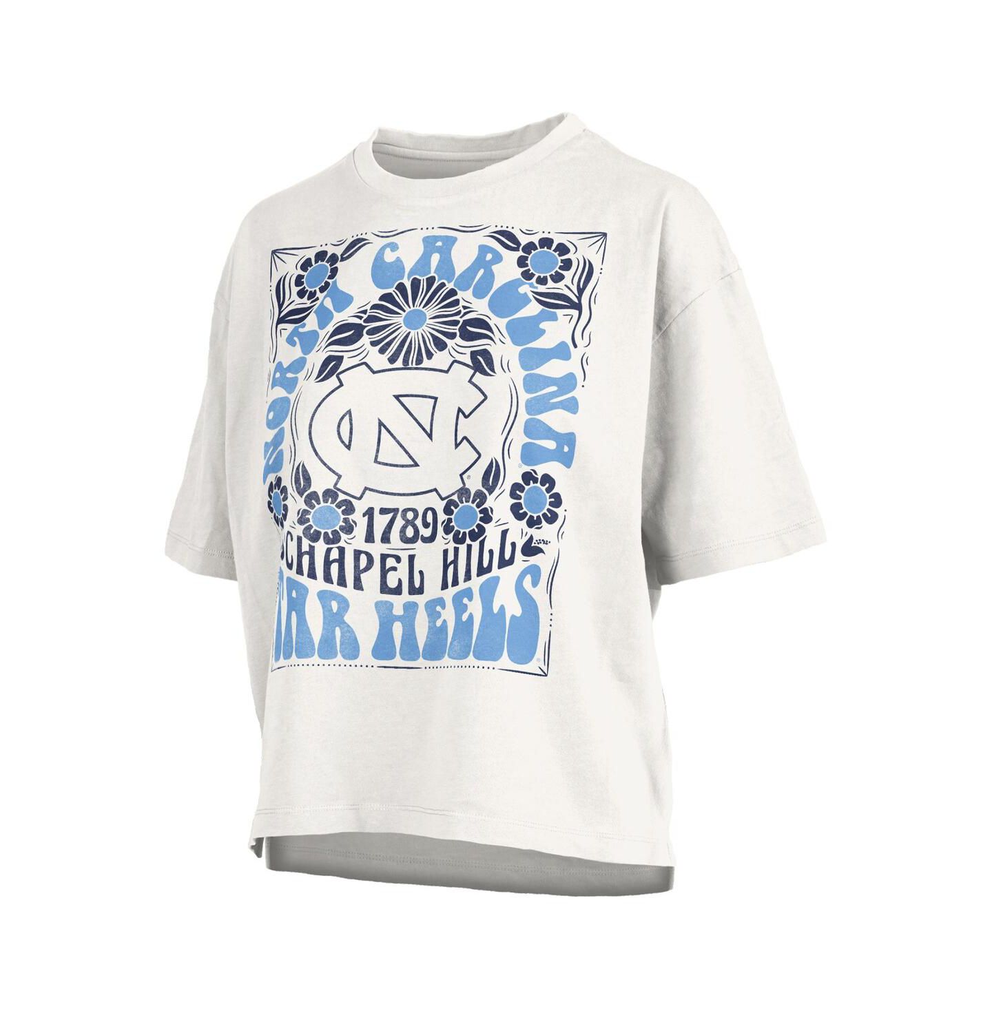 Женские футболки Pressbox White North Carolina Tar Heels Harmony Oversized — фото 3