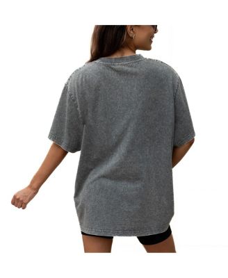 Women's Gray Atlanta United FC Tackle Titan Oversized Snow Wash T-Shirt