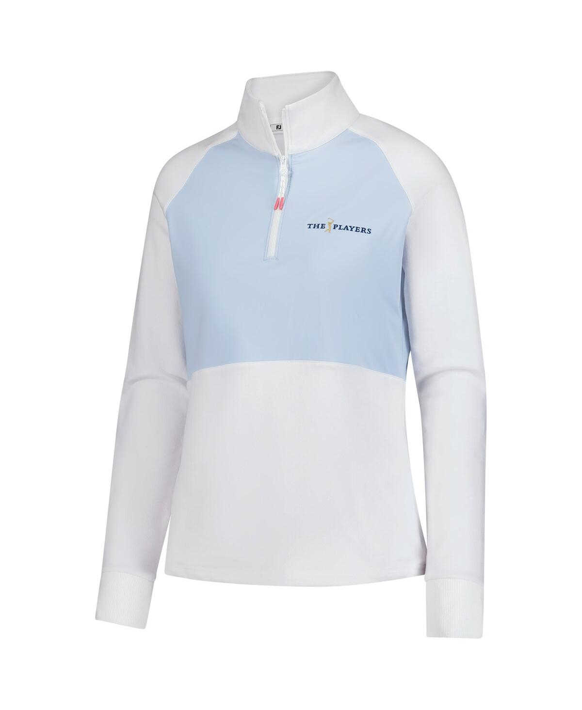 Shop Footjoy Women's The Players White Hybrid Quarter-zip Pullover Sweatshirt