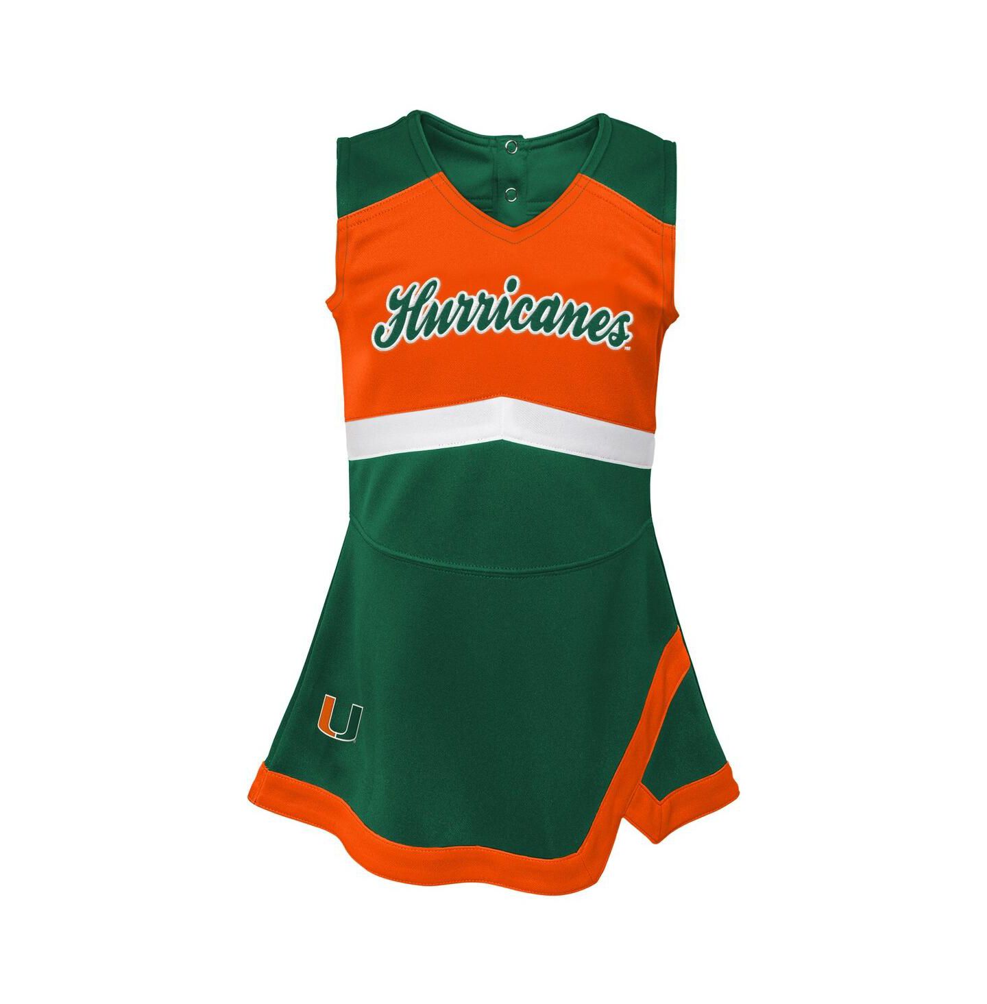 Платье Outerstuff Green Miami Hurricanes Cheer Captain Jumper Dress для девочек — фото 3