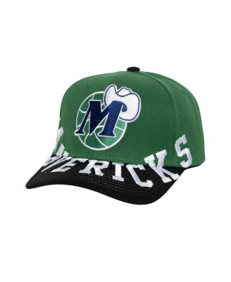 Mitchell & Ness - Men's Green/Black Dallas Mavericks Underarch Two-Tone Pro Crown Snapback Hat