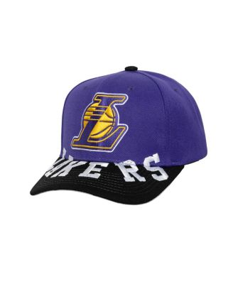 Mitchell & Ness - Men's Purple/Black Los Angeles Lakers Underarch Two-Tone Pro Crown Snapback Hat