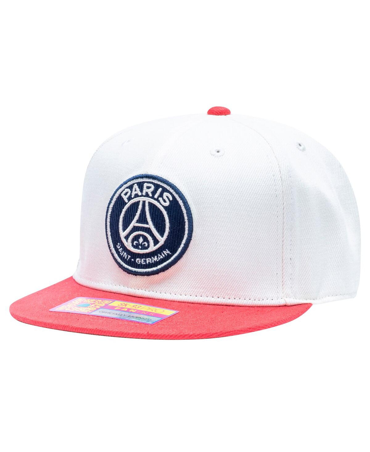 Men's White/Red Paris Saint-Germain Evolve Snapback Hat - White, Red