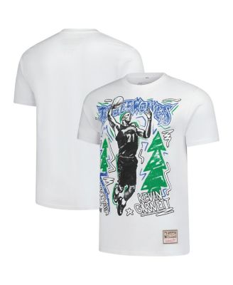 Mitchell & Ness - Men's Kevin Garnett White Minnesota Timberwolves Hardwood Classics Chalked Up T-Shirt