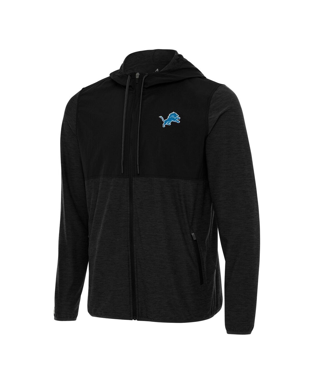 Men's Black/Charcoal Detroit Lions Sway Full-Zip Hoodie Jacket - Black, Charcoal