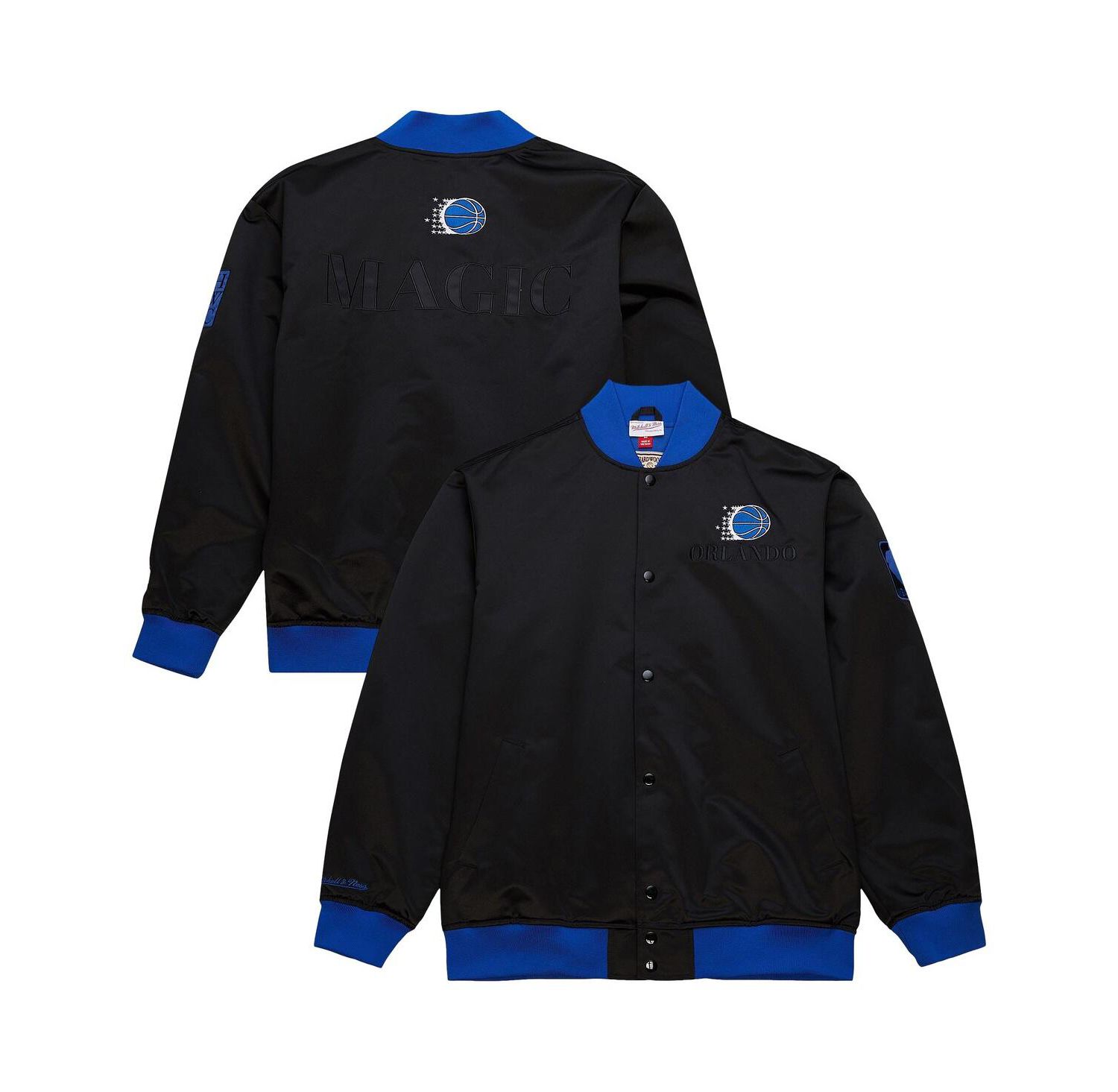 Men's Black Orlando Magic Hardwood Classics Team OG 3.0 Lightweight Satin Full-Snap Jacket