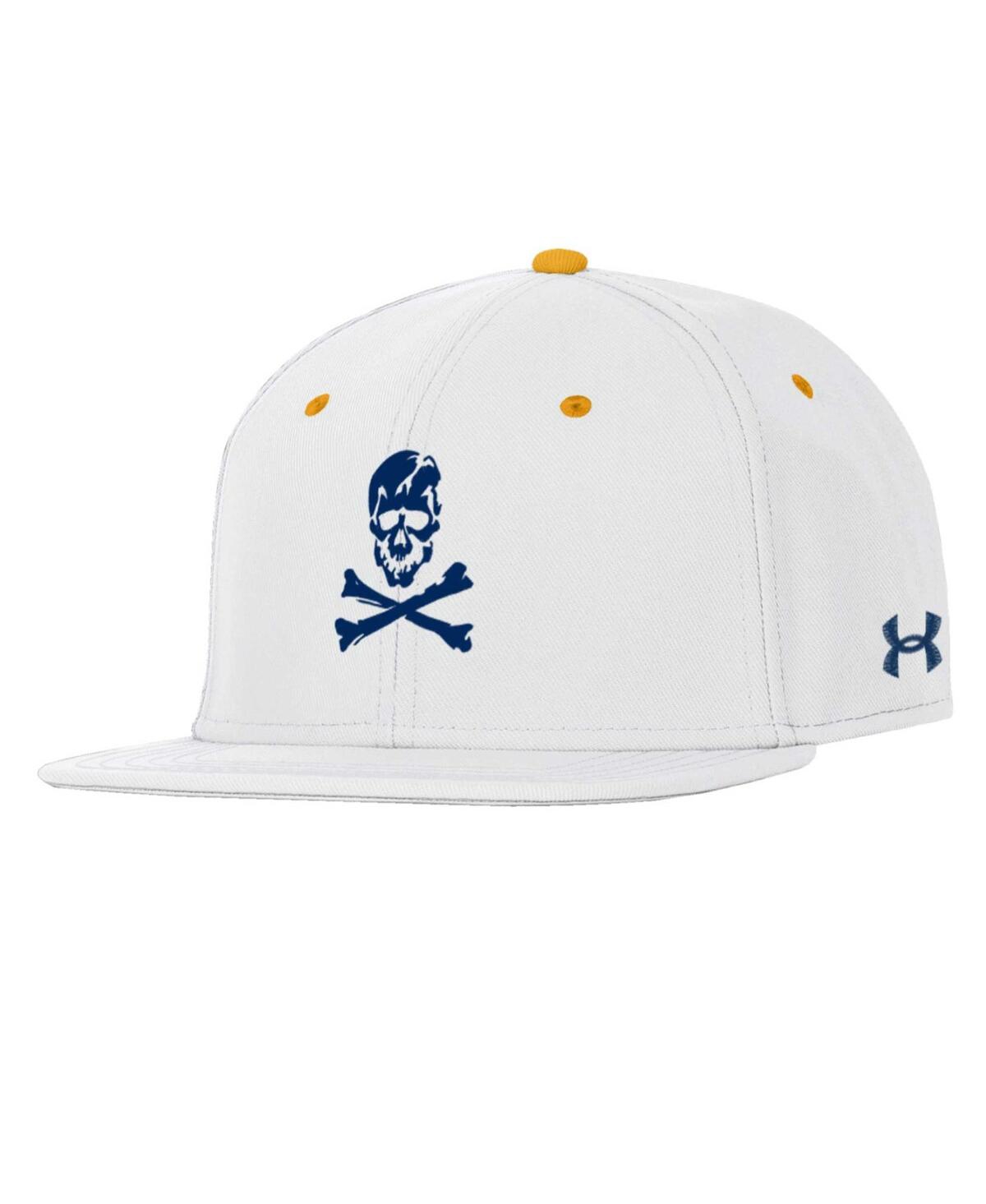 Men's White Navy Midshipmen Jolly Rogers Alternate Baseball Fitted Hat - White