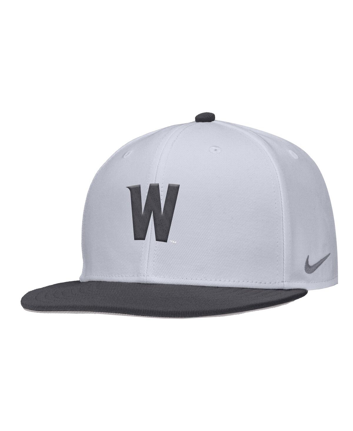 Nike Men's White Washington State Cougars On-field Baseball Performance Fitted Hat In White