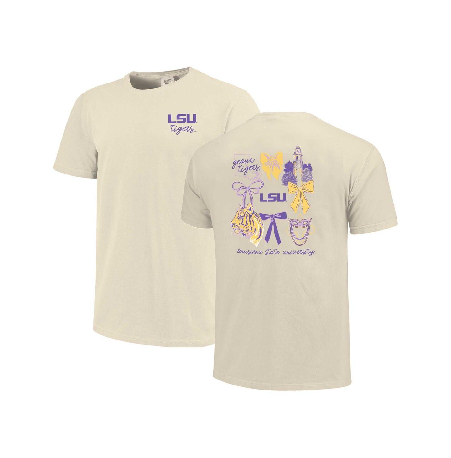 Женская футболка Comfort Colors Natural LSU Tigers Coquette — фото 1
