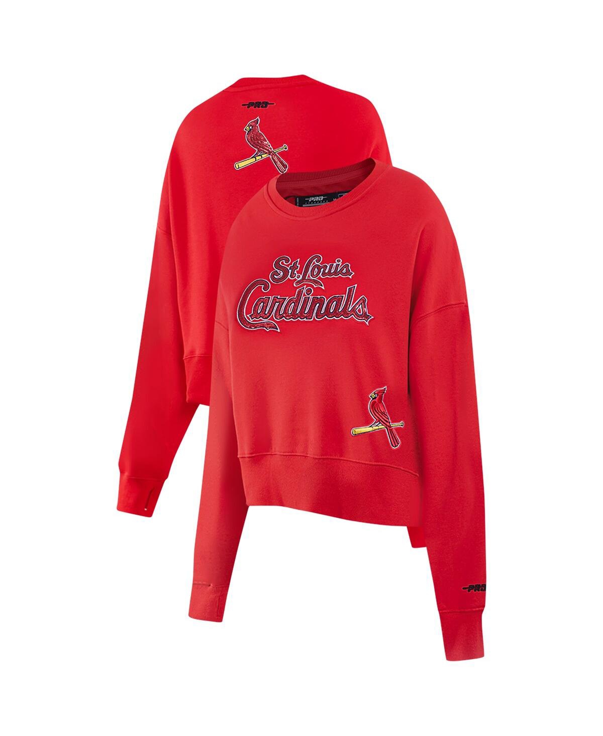 Pro Standard Women's Red St. Louis Cardinals Game Day Classics Crewneck Pullover Sweatshirt In Red
