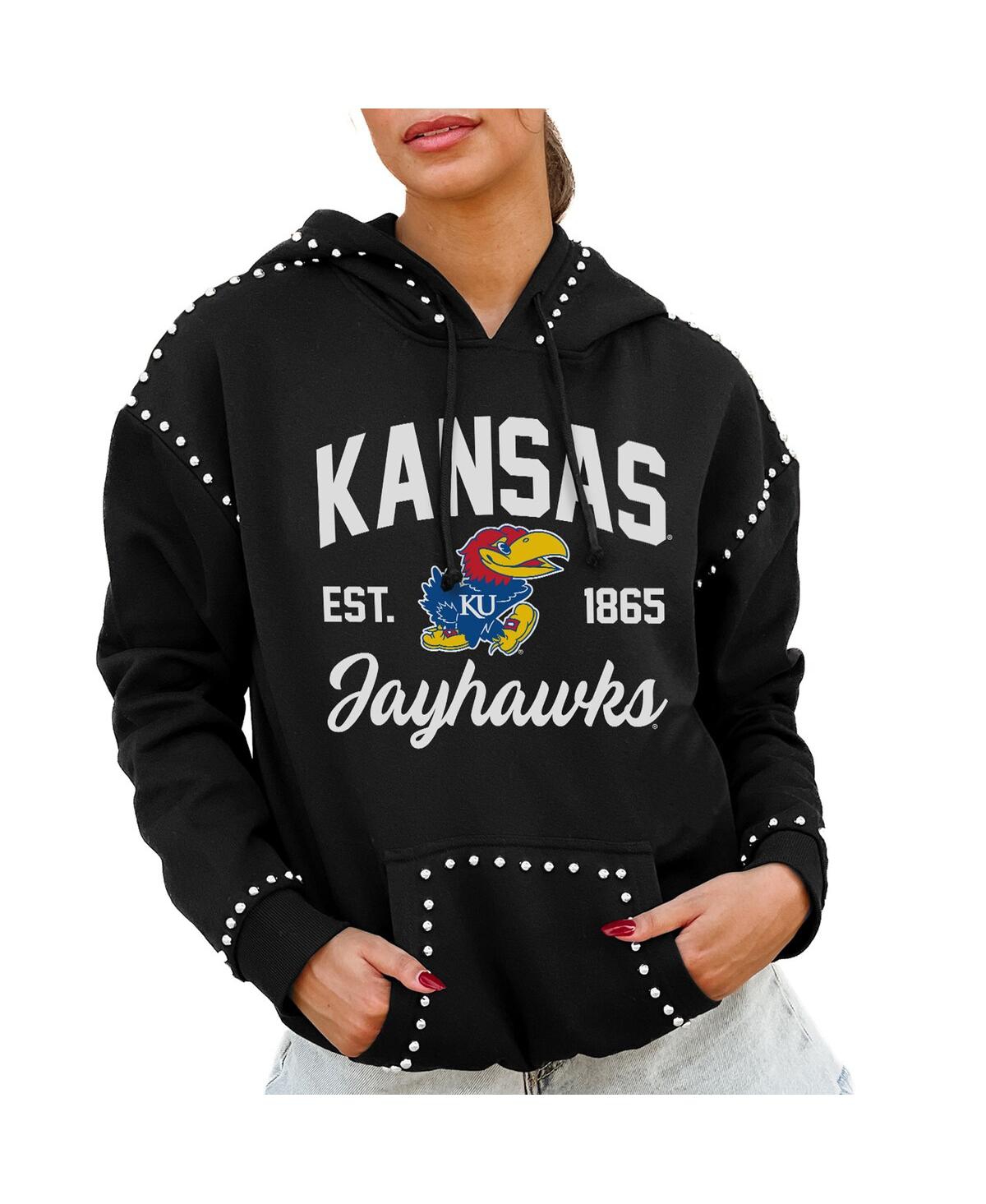 Shop Gameday Couture Women's Black Kansas Jayhawks Studded Pullover Hoodie