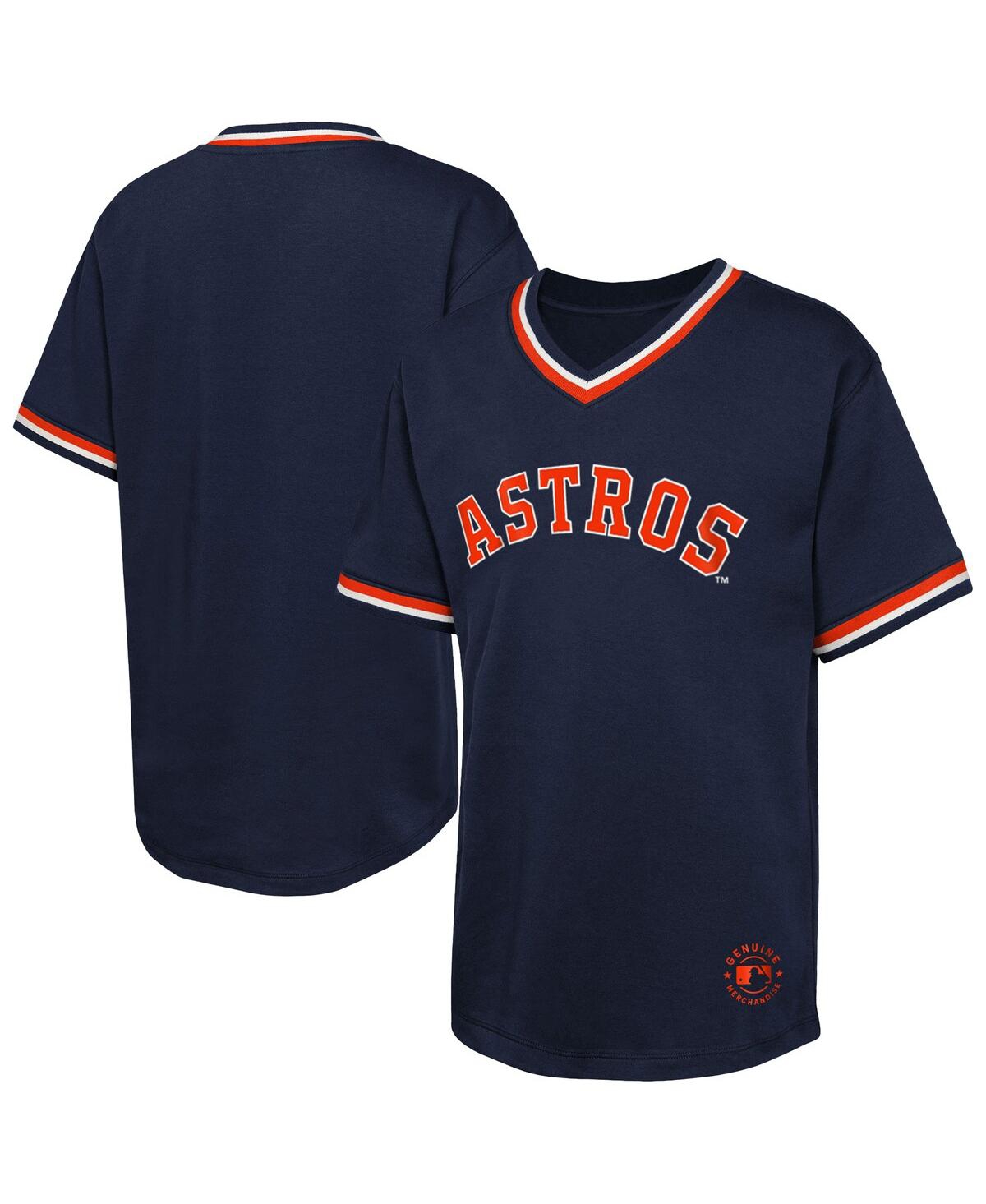 Outerstuff Kids' Big Boys And Girls Navy Houston Astros Relief Pitcher V-neck T-shirt