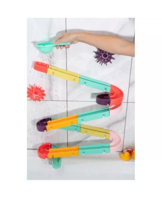 Toddler Interactive Bathtub Slide Set with Rubber Ducks and Ball – Bath Toys, Puzzle Slide Bath Toy for Kids, Fun Water Slide Bath Toy