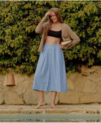Women's Organic Cotton Sunset Lightweight Cotton Button Skirt