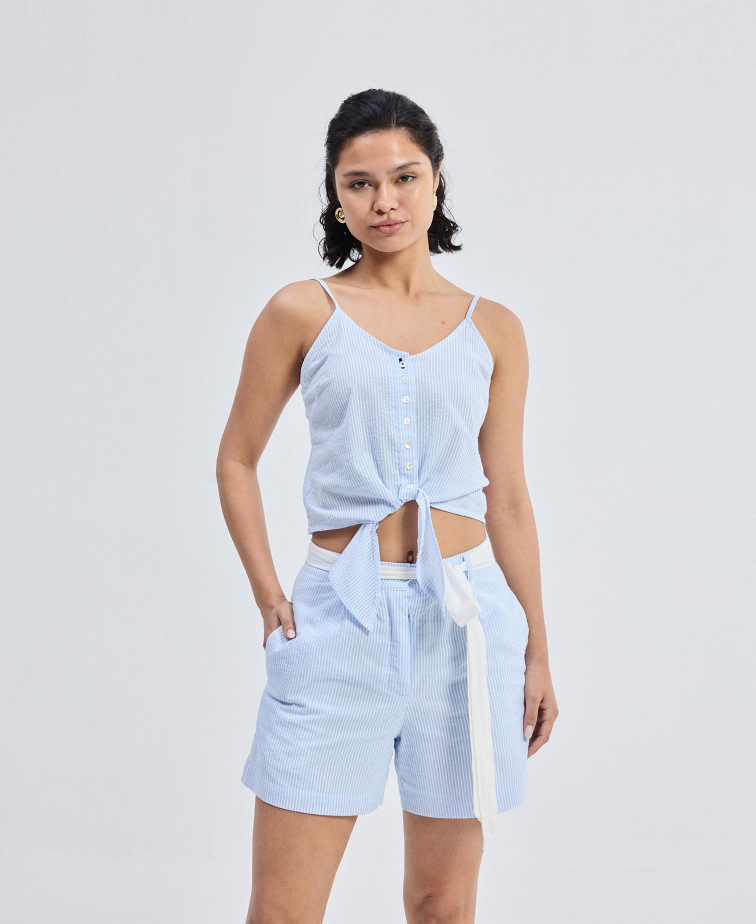 Women's Regular Fit Shorts in Stripes