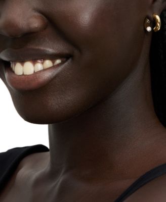 Small Crystal Hoop Earrings, 0.65"