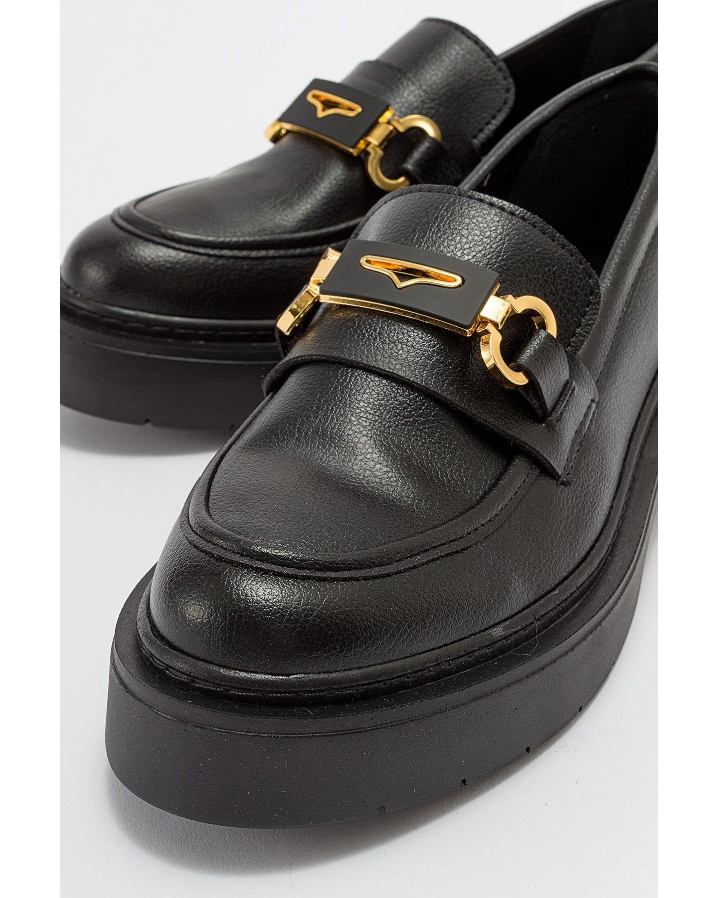 Женские лоферы Prologue Shoes Simone на платформе, цвет: Чёрная искусственная кожа — фото 5