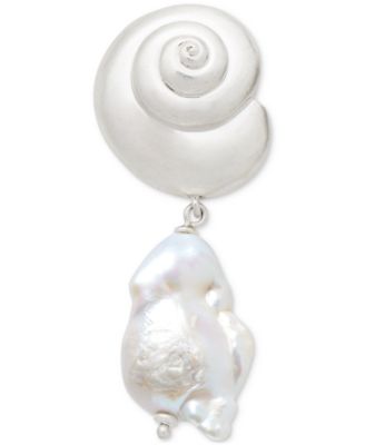 Shell & Freshwater Pearl Drop Earrings 