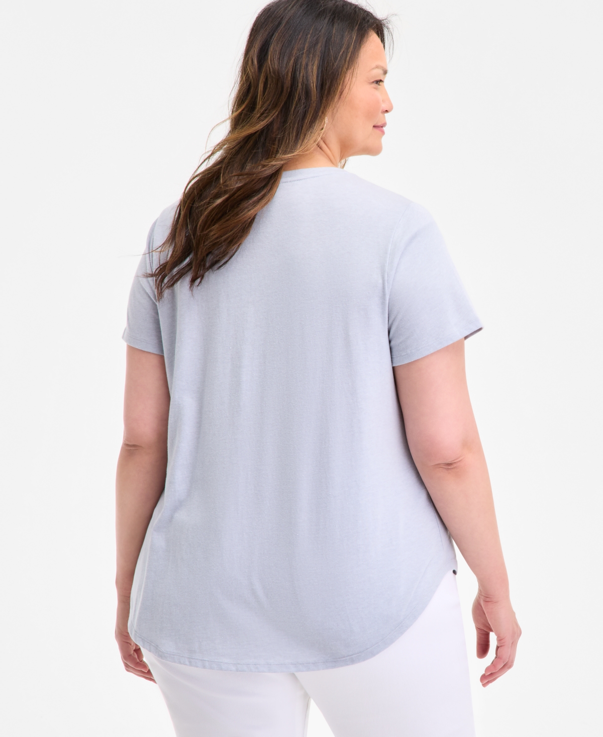 Shop Style & Co Plus Size Printed Crewneck Graphic T-shirt, Exclusively At Macy's