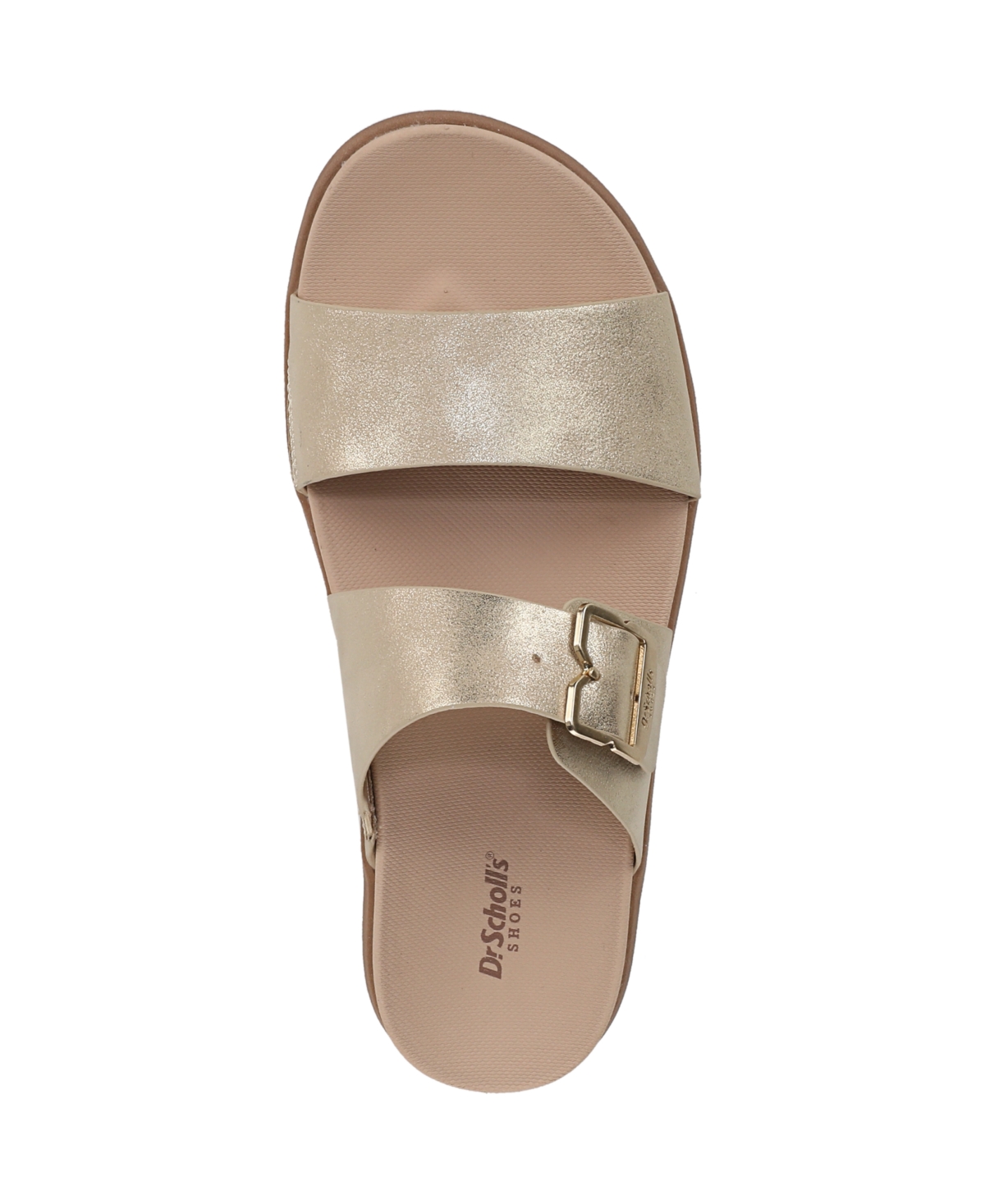 Shop Dr. Scholl's Women's All Time Round Toe Slide Sandals In Gold Sand Faux Leather