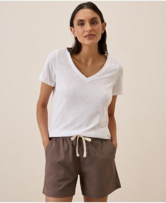 Women's Organic Cotton Featherweight Slub V-Neck Tee
