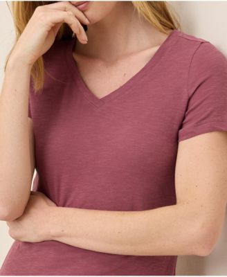 Women's Organic Cotton Featherweight Slub V-Neck Tee
