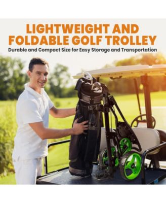 Foldable 3-Wheel Junior Golf Pull Cart with Scorecard Holder