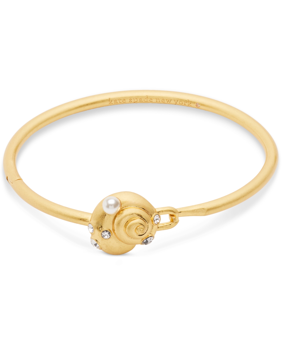 Shop Kate Spade Gold-tone Mixed Stone Shell Bangle Bracelet