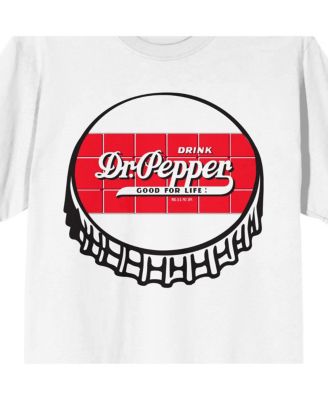 Men's Bottle Cap With Logo Crew Neck Short Sleeve White T-shirt-3XL