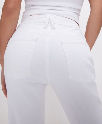 Good Petite Straight Raw Hem Jeans