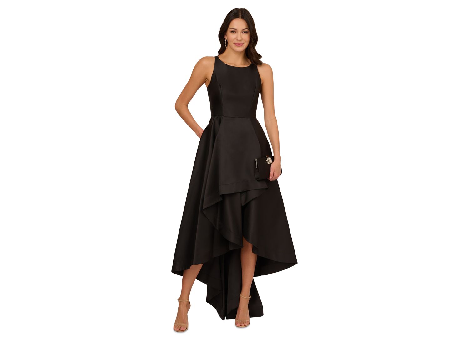 Women's High-Low Mikado Sleeveless Gown