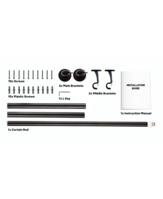 Wrap Around Room Darkening Grommet Curtain Rod - Adjustable Telescoping - Sturdy Rustproof Pipe 1" Diameter for Heavier Blackout Drapes