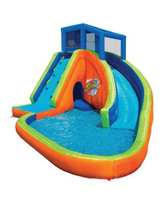 Falls Inflatable Water Park Kiddie Pool with Slides & Cannons (2 Pack)