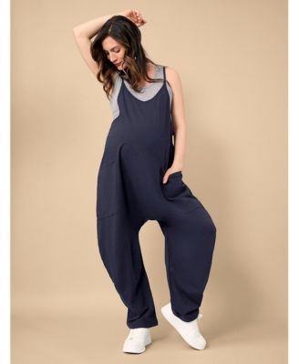 Women's Sleeveless Relaxed Fit Maternity Jumpsuit
