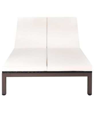 2-Person Patio Rattan Lounge Chair Chaise Recliner Adjustable Cushion