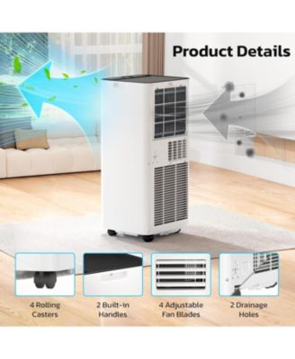 10000 BTU Portable Air Conditioners, 4-in-1 Modes Portable AC Unit with Energy Efficient/Quiet Sleep/Remote Control/24Hrs Timer for Bedroom/Dorms/Indoor Rooms, White