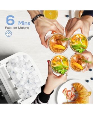 Ice Makers Countertop with Self-Cleaning, 9 Bullet Ice Ready in 6Mins, 26.5Lbs/24Hrs, Portable Ice Maket with Handle/Ice Scoop/Basket for Home/Kitchen/Camping