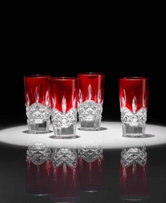 Lismore Red Shot Glass, Set of 4