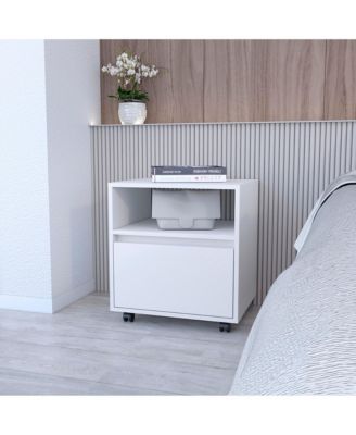 Tech-Integrated 1-Drawer Nightstand for Modern Homes