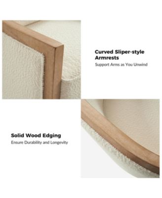 Single Piece solid Wood  Zacharie Farmhouse Rattan Armchair