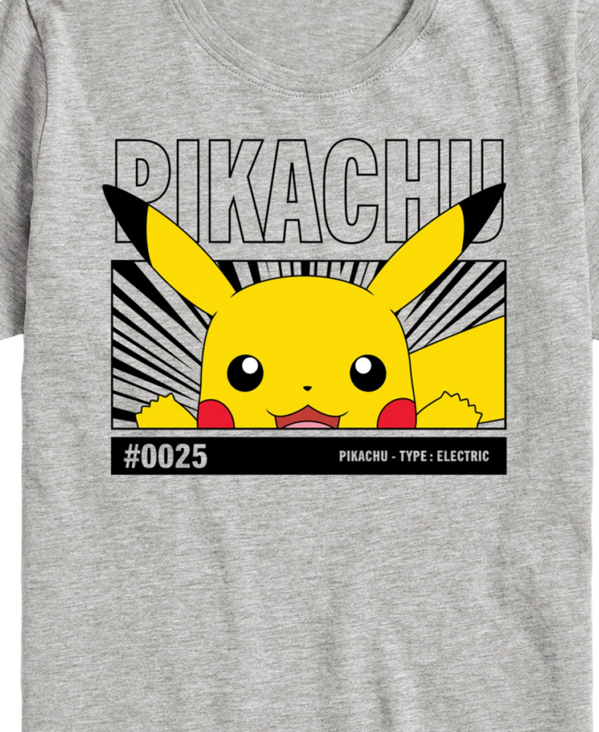 Hybrid Big Boys Pokemon Pikahu Graphic T-shirt In Gray