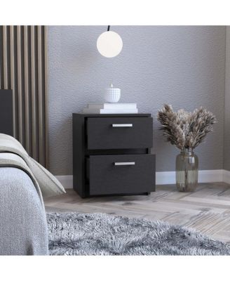 Modern 2-Drawer Nightstand for Bedroom Storage